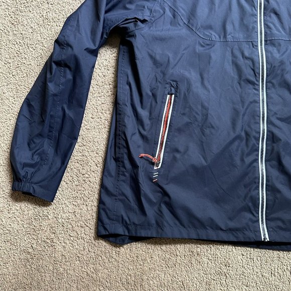 Decathlon Tribord Windbreaker Women’s XL Windproof Jacket Full Zip Hooded Blue - Picture 6 of 13